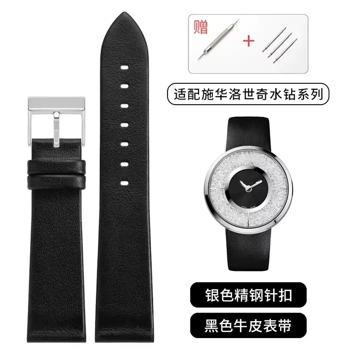 Bracelet de montre en cuir de vachette souple pour femme, bracelet en cuir véritable, rouge, blanc,