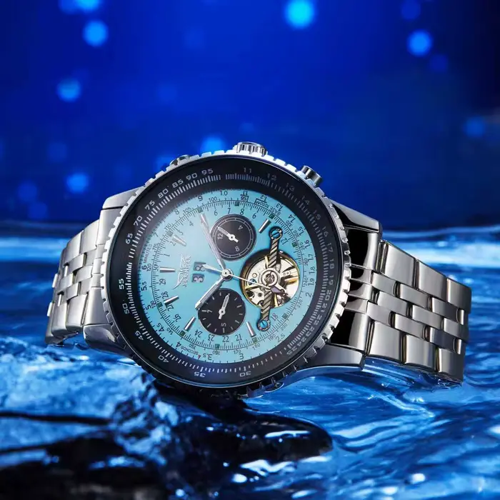 Montre Jaragar 50MM Mécanique Automatique Hommes Multifonctionnelle Calendrier Complet Occasions Spéciales Robuste Élégante