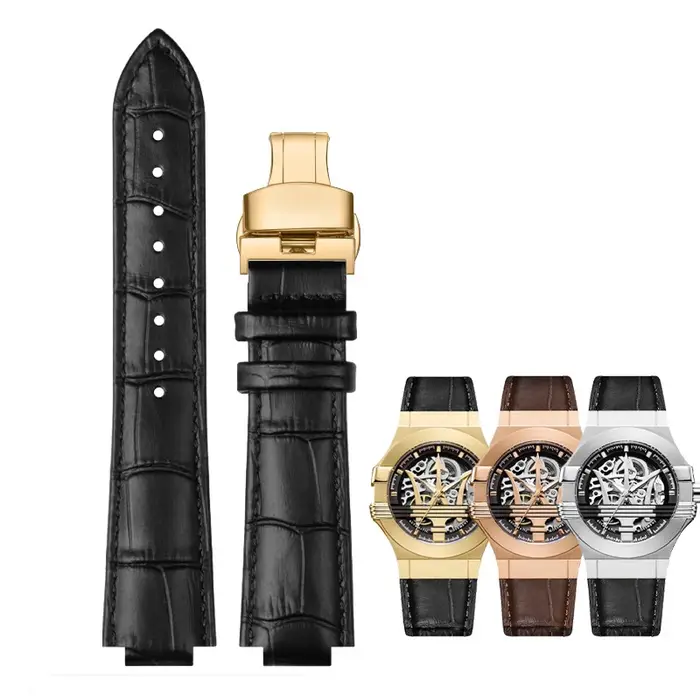 Bracelet de montre Trident en cuir véritable pour hommes et femmes occasions spéciales sport élégance robustesse