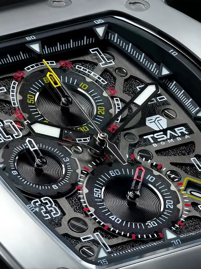 TSAR BOMBA Montre pour hommes marque de luxe Tonneau Design horloge étanche en acier inoxydable montre-bracelet mode