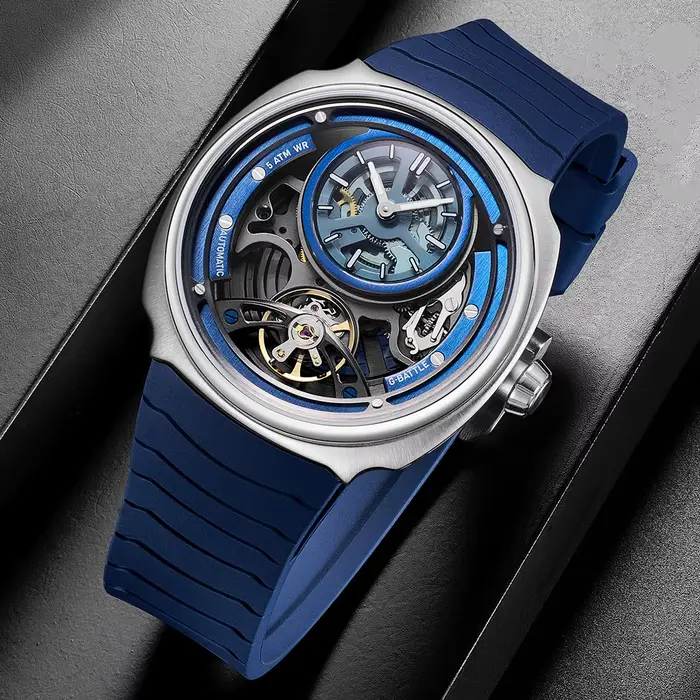 Montre mécanique automatique squelette tendance pour homme