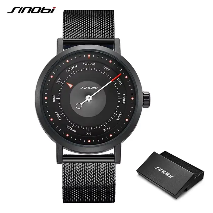 Sinobi mode montre pour hommes créatif décontracté militaire lumineux étanche en acier inoxydable montre-bracelet à