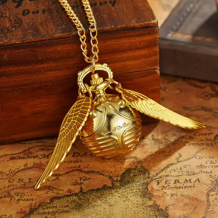 Montre de poche luxueuse avec ailes dorées et citrouille pour homme, élégante et innovante, idéale pour les occasions formelles et informelles