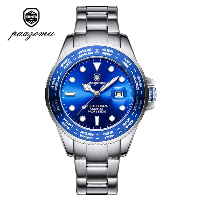 PAAZOMU Montre-bracelet de sport décontractée de luxe pour homme, affichage de la date, cadran lumin