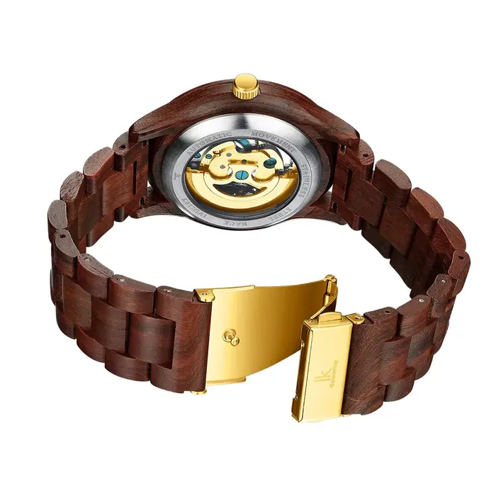 Montre mécanique automatique en bois pour homme