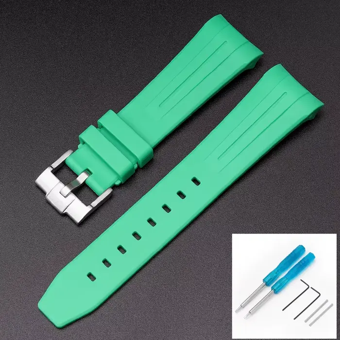 Bracelet pour montre Swatch X Blancpain Fifty Fathoms, en caoutchouc TPU, étanche, extrémité incurvé