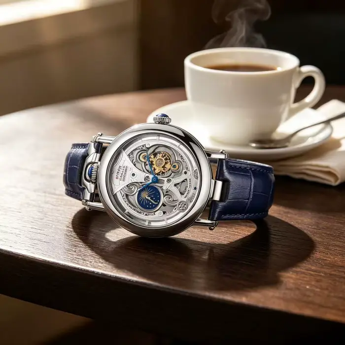 Montre mécanique à tourbillon cadran sans numéros édition limitée