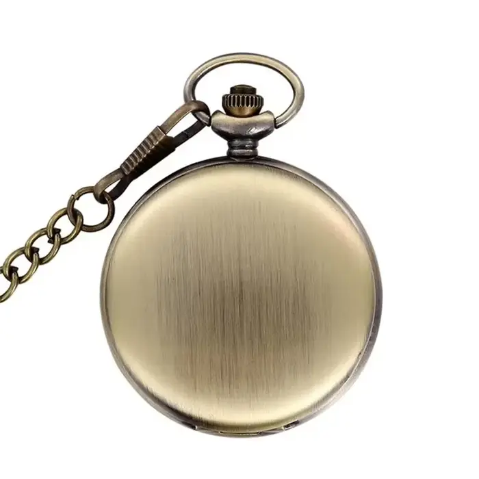 Montre de poche antique en acier inoxydable avec mouvement quartz pour homme et femme cadeau d'anniversaire noël occasionnels spéciales
