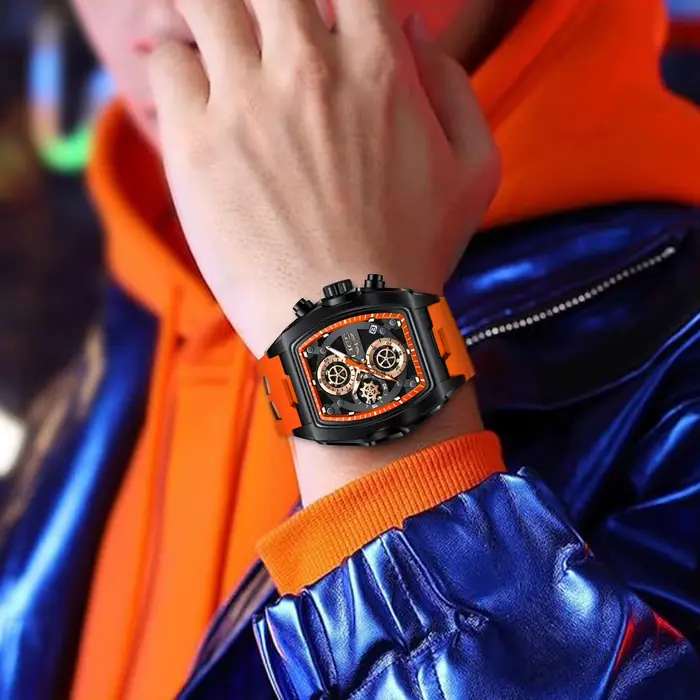 Montre à Quartz LIGE Élégante pour Hommes avec Fonction Chronographe Lumineux et Résistance à l'Eau Occasions Spéciales Activités Aquatiques Style Casual Mode