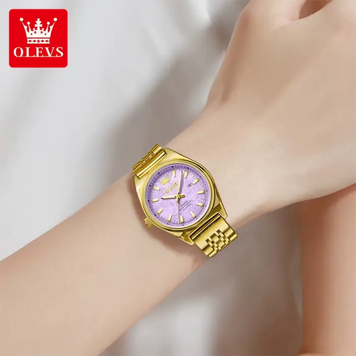 OLEVS marque de luxe montre en or pour femme lumineux étanche Date dames