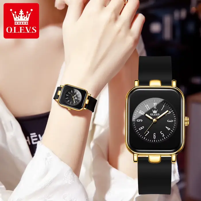 Montre à quartz étanche avec bracelet en silicone pour femme
