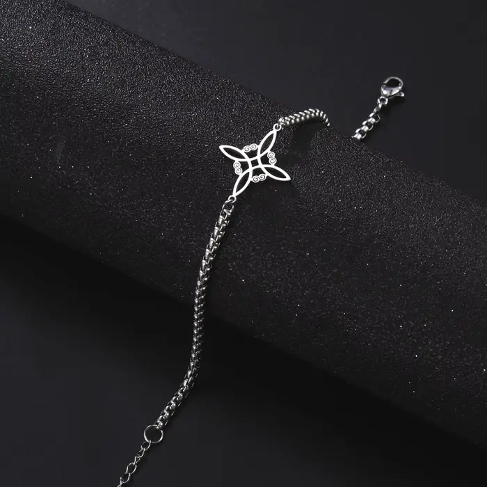 Skyrim sorcellerie noeud de sorcière Bracelet à breloques femmes boîte en acier inoxydable chaîne Bracelets à portée de main Wicca amulette bijoux cadeau 2025
