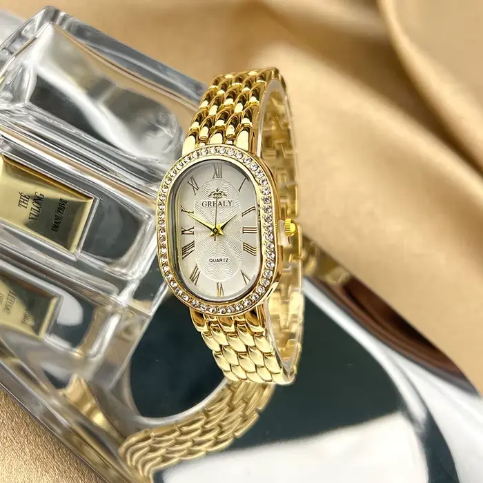 Montres pour hommes, montres de luxe pour affaires, montres ovales serties de diamants, montres pour