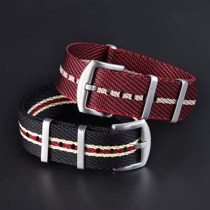 Bracelet militaire premium en nylon pour homme et femme 18 20 22mm avec 7 couleurs pour montres traditionnelles occasions spéciales