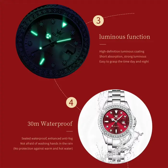 Montre femme en acier inoxydable élégante avec mouvement quartz et résistance à l'eau pour occasions spéciales
