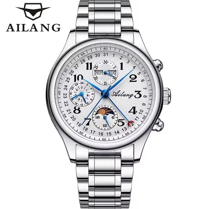AILANG Top marque de luxe montre mécanique pour hommes calendrier de Phase de lune montre automatiqu