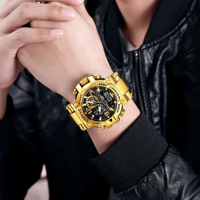 Nouvelle montre STRYVE pour hommes de haute qualité numérique-analogique double mouvement 5ATM montres étanches mode