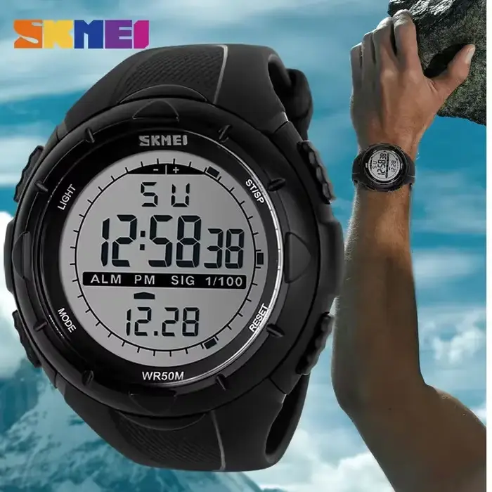 Montre sportive numérique Skmei 1025 résistante aux chocs pour hommes occassions spéciales sportives et quotidiennes