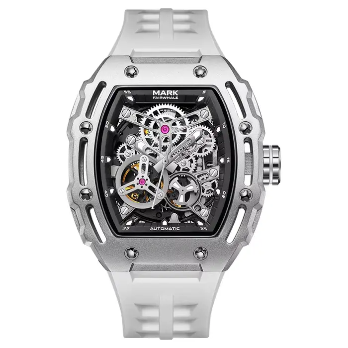 Mark Fairwhale FW-6700 nouveaux hommes montre automatique boîte en acier inoxydable bracelet en caou