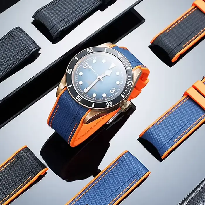 Montre TUDOR Blue Bay Bronze M79250 avec cadran en cuivre à motif floral