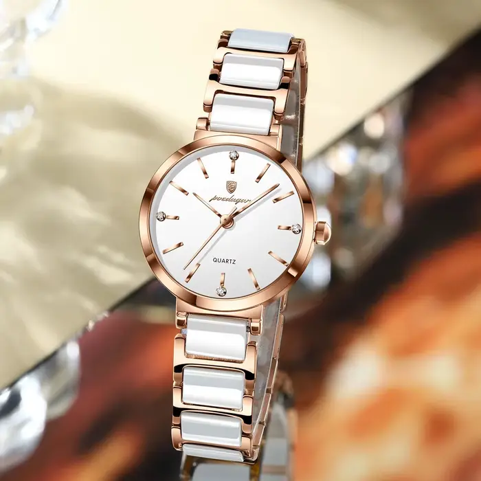 POEDAGAR Montre Femme Originale de Luxe Étanche en Acier Inoxydable Montre-Bracelet pour Dames Mode Exquise Montres à Quartz pour Femmes Reloj