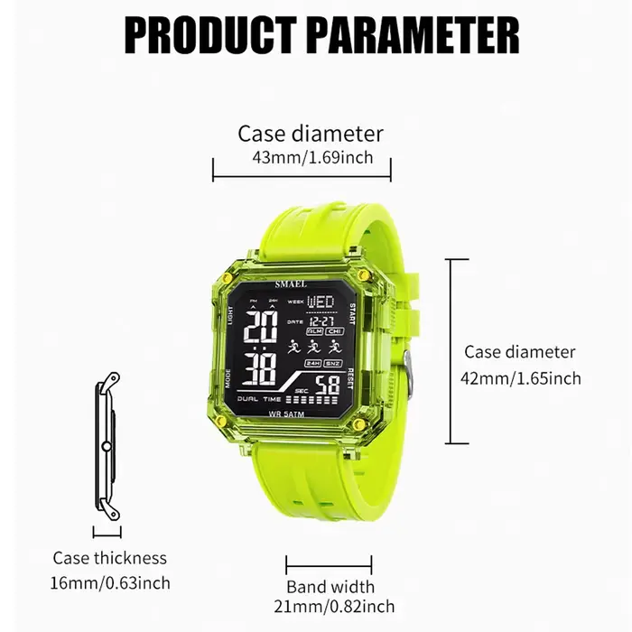 Montre SMAEL militaire homme numérique résistante à l'eau pour sport et aventures spéciales
