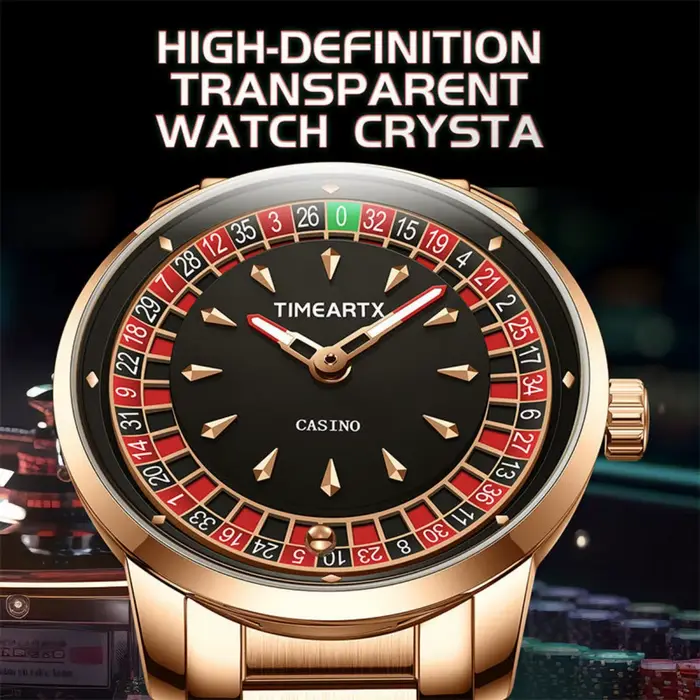 Montre-bracelet à quartz Uniguet acier rose pour homme design décontracté résistance à l'eau 3 bars occasionnels pour hommes occasions spéciales