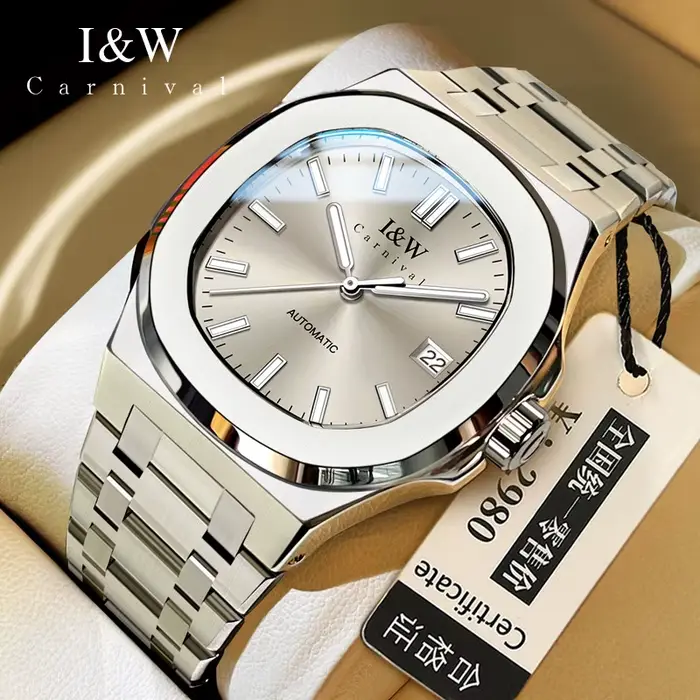 Montre mécanique de luxe Carnival Brand IW Series, mouvement importé haut de gamme, entièrement en a