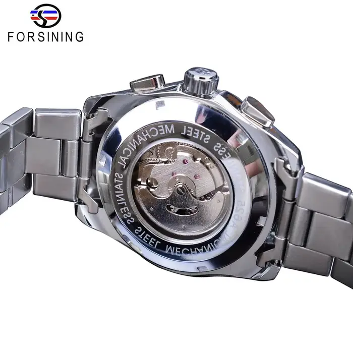 Montre Forsining Business Style automatique homme cadran noir avec calendrier complet pour hommes élégants occassions professionnelles et décontractées