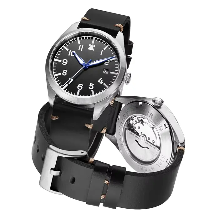 Montre automatique pilote d'aviateur suisse