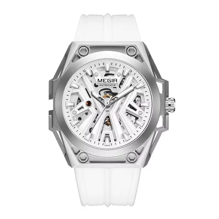 MEGIR montre automatique de mode pour hommes Sport militaire montre-bracelet mécanique étanche avec 