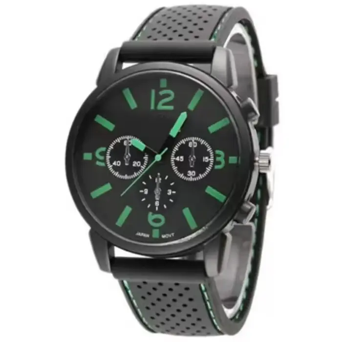 Montre-bracelet à quartz à grand cadran pour homme, montres en cuir noir, bracelet hip hop, décontra
