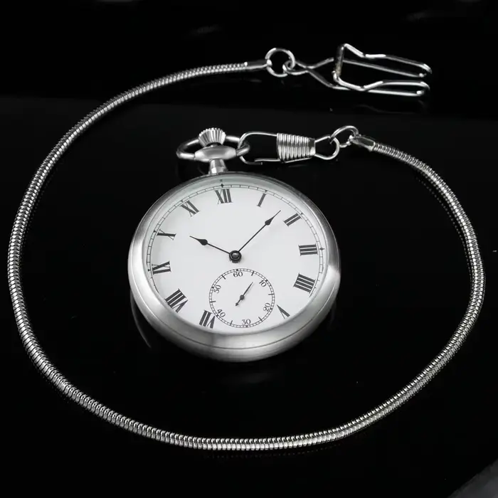 Montre de poche impériale de luxe en acier inoxydable avec mouvement quartz pour hommes et femmes, design antique vintage, idéale pour les occasions spéciales et la collection
