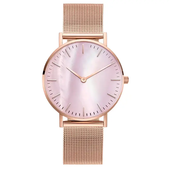 Marque de luxe montre en or Rose cadran coquille