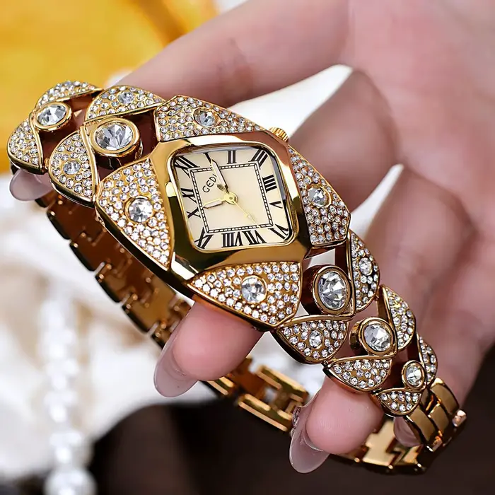 Montre élégante pour femme en acier inoxydable avec mouvement à quartz certifiée CE pour occasions spéciales et activités quotidiennes