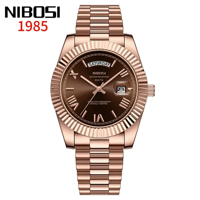 NIBOSI marque originale en acier inoxydable montres à Quartz pour hommes de luxe affichage de la Dat