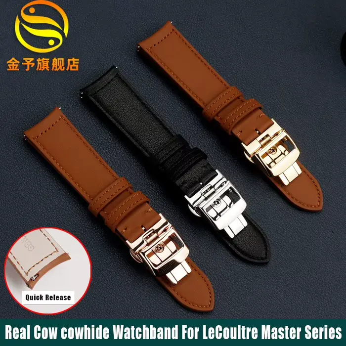Real Cow cowhide Watchband For Jaeger-LeCoultre Master Series Curved