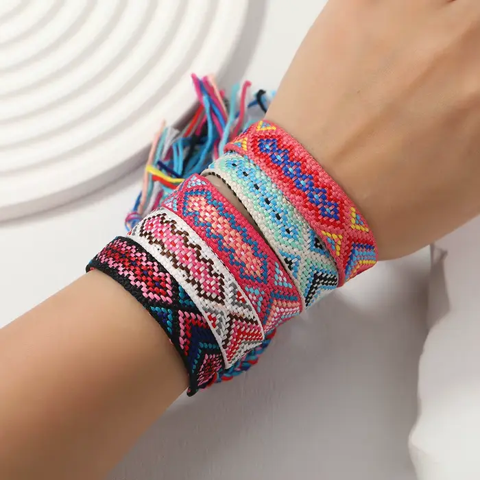 Bracelets d'amitié tissés bohême népal