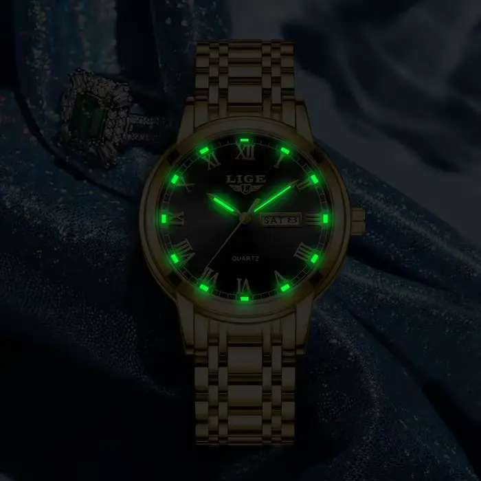 LIGE 2023 nouvelle montre en or femmes montres dames créatif en acier