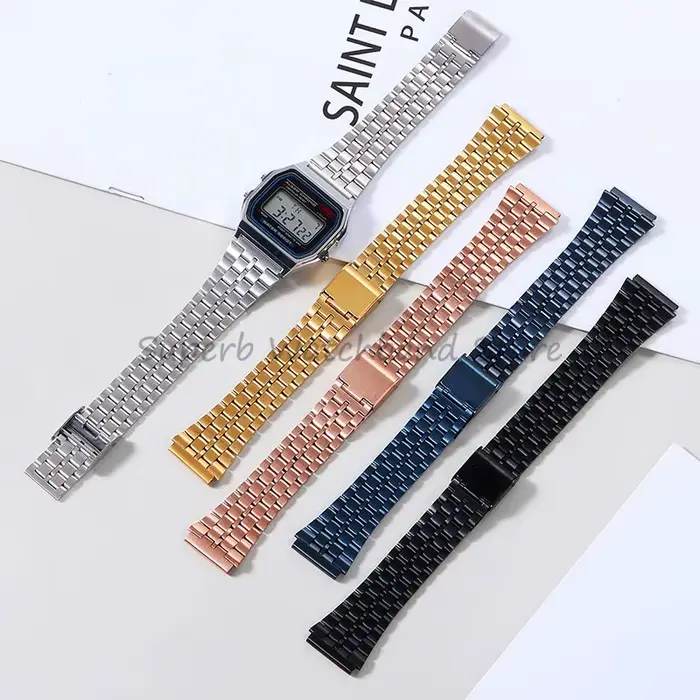 Bracelet de montre en acier inoxydable robuste pour hommes avec boucle repliable multiple couleurs élégantes pour tous les styles occassions formelles et informelles