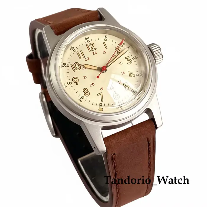 Tandorio 36mm montre rétro classique pour japon NH35 PT5000 mis5 8215 mouvement verre saphir 10ATM montres mécaniques automatiques Lume