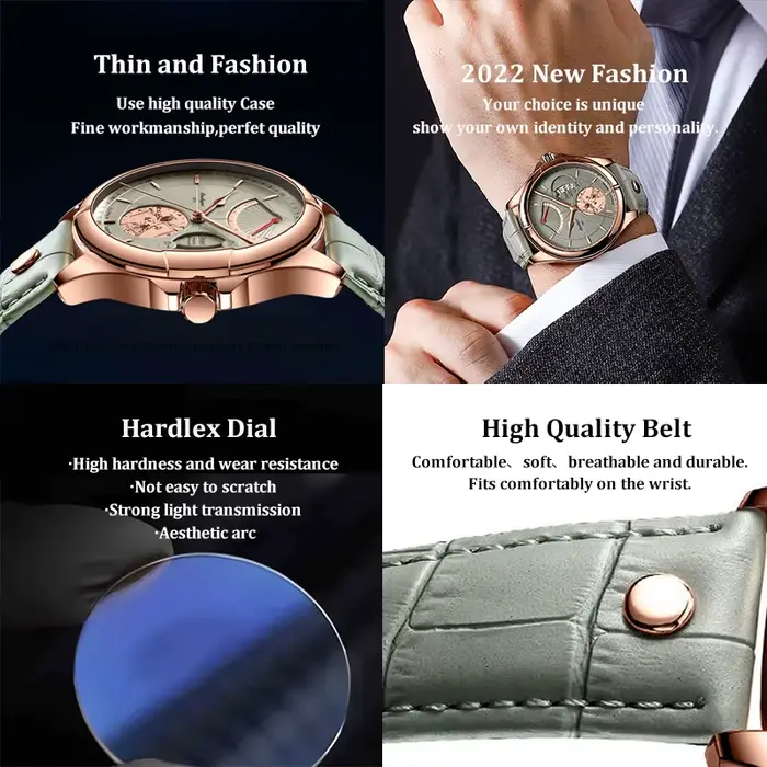 Montre-bracelet de sport à grand cadran pour homme