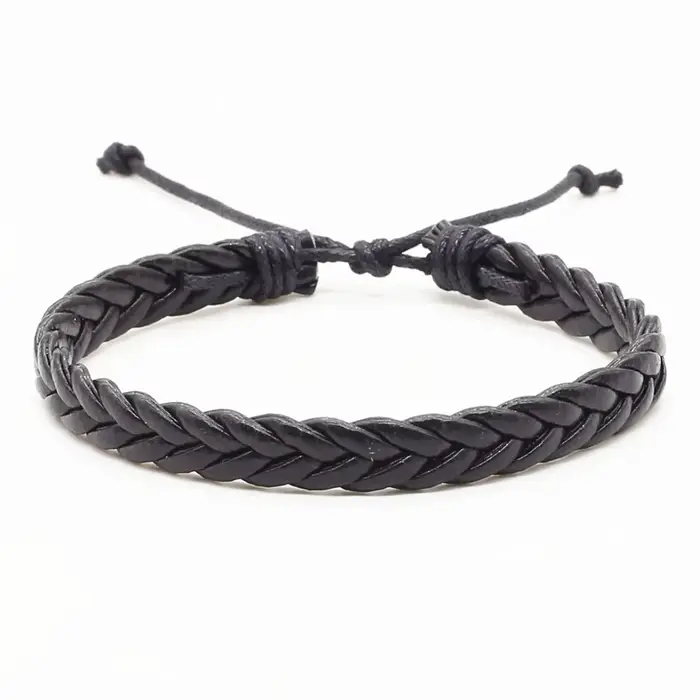 Nouveauté mode à la main noir marron tissage PU cuir Homme Femme femmes Bracelet hommes mâle bijoux accessoire