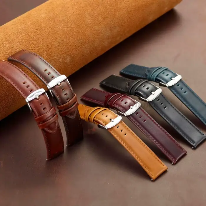 Bracelet de montre en cuir véritable élégant pour montres de poignet noir brun marron pour homme et femme occasions spéciales