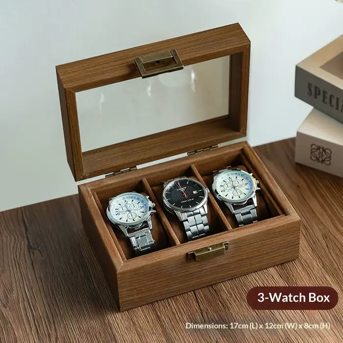 Boîte de rangement pour montres en bois de noyer noir, boîte de placement pour montres, boîte à mont