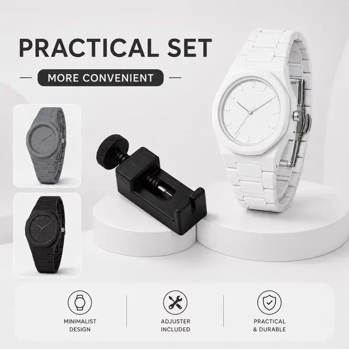 Ensemble de montres minimalistes à bracelet maillon avec ajusteur de montre gratuit
