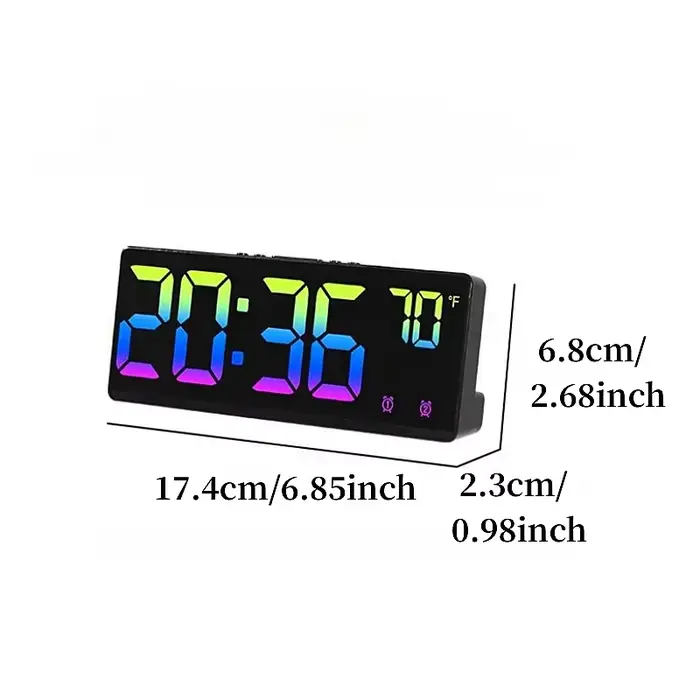 Réveil à commande vocale numérique température Date 2 alarme USB alimenté toujours sur Snooze horloge de Table Mode