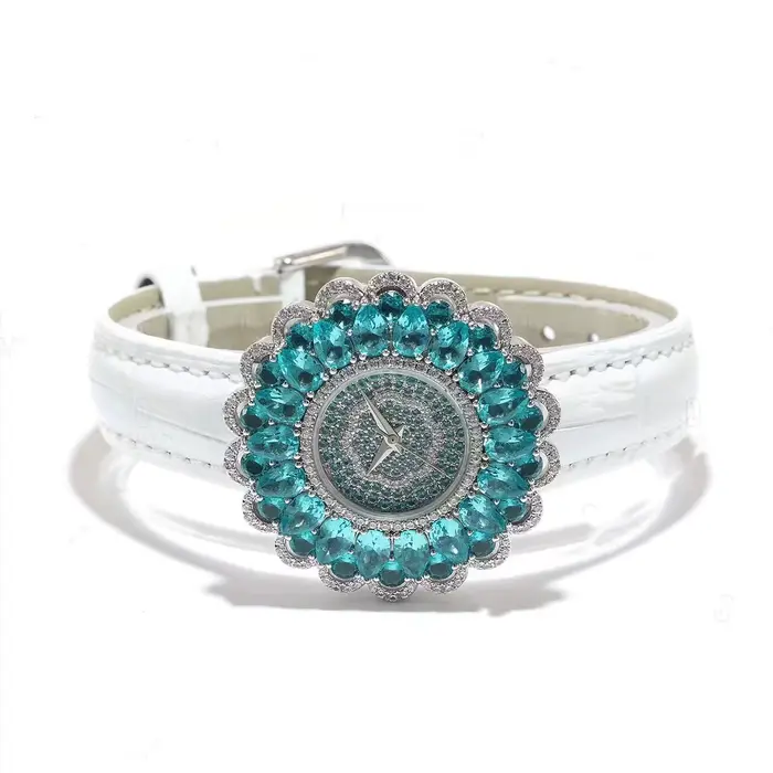 ZOCA montre de luxe Bling haute qualité Paraiba Tourmaline pierres précieuses