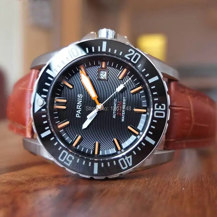 PARNIS-Montre existent Étanche à 200m pour Homme, 21 Bijoux, MIYOTA, Mouvement 8 Gemmes, Aiguille Or