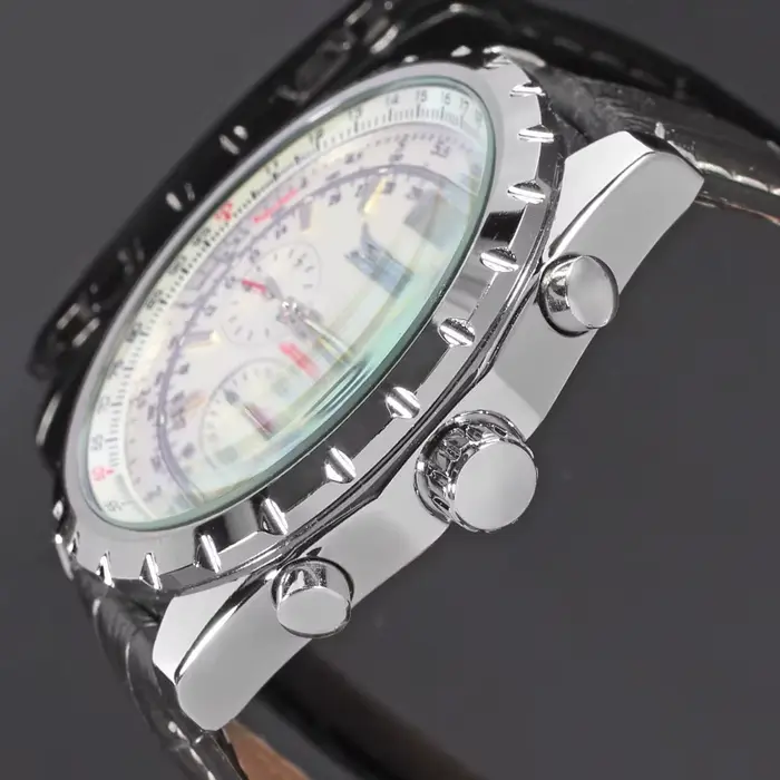 Montre Jaragar en acier inoxydable avec bracelet en cuir pour homme, résistante à l'eau, mouvement automatique, élégante pour occasions spéciales